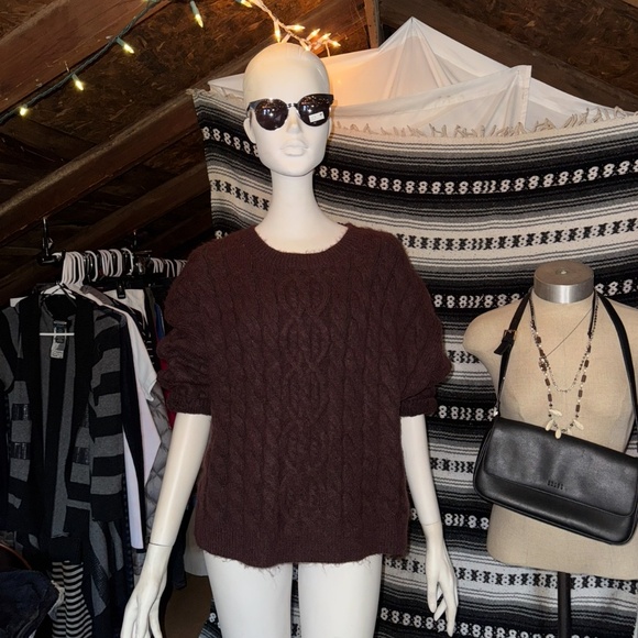 Forever 21 NWT Sweater Plum Burgundy Oversized Cable Knit Sweater | Plus Size 2X - Picture 8 of 16